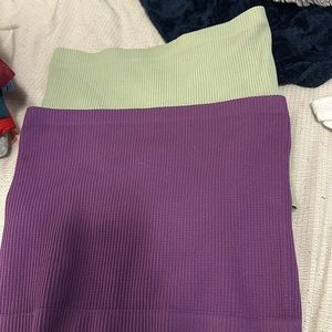 green and purple tube tops